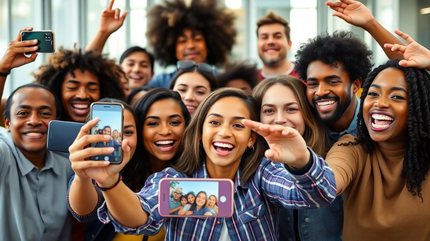 People filming videos on their phones.
