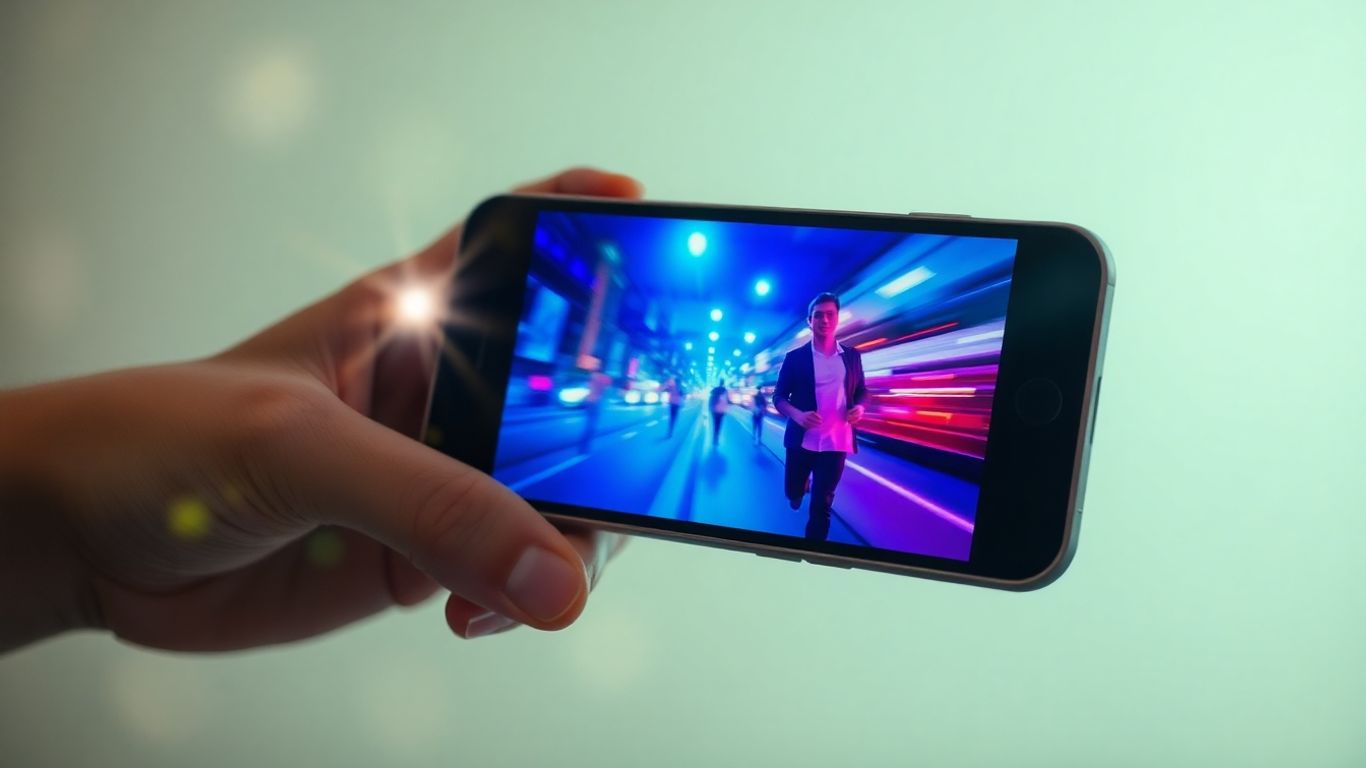 Smartphone screen with fast-paced short video ads.
