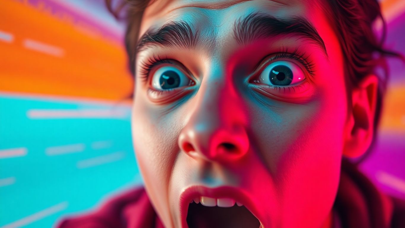 Person reacting to engaging video content in the first three seconds.