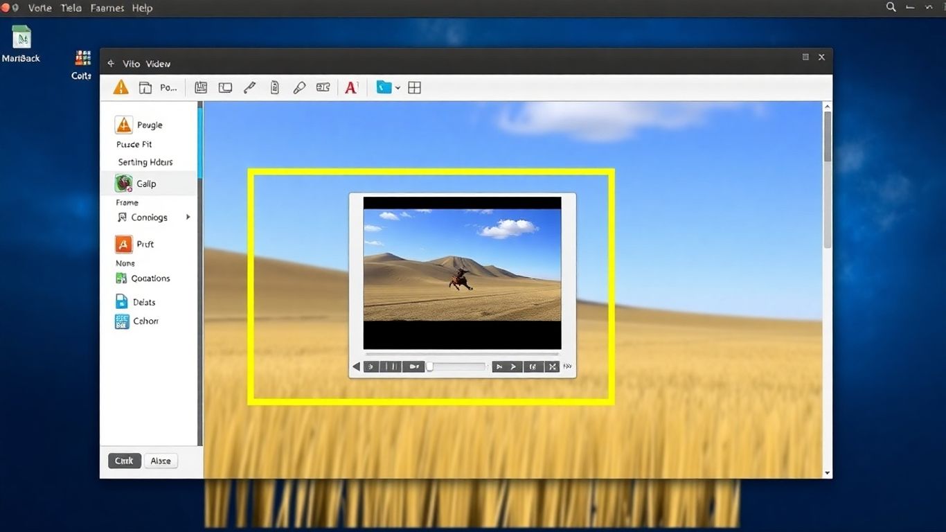 VLC Media Player interface with a paused video frame.