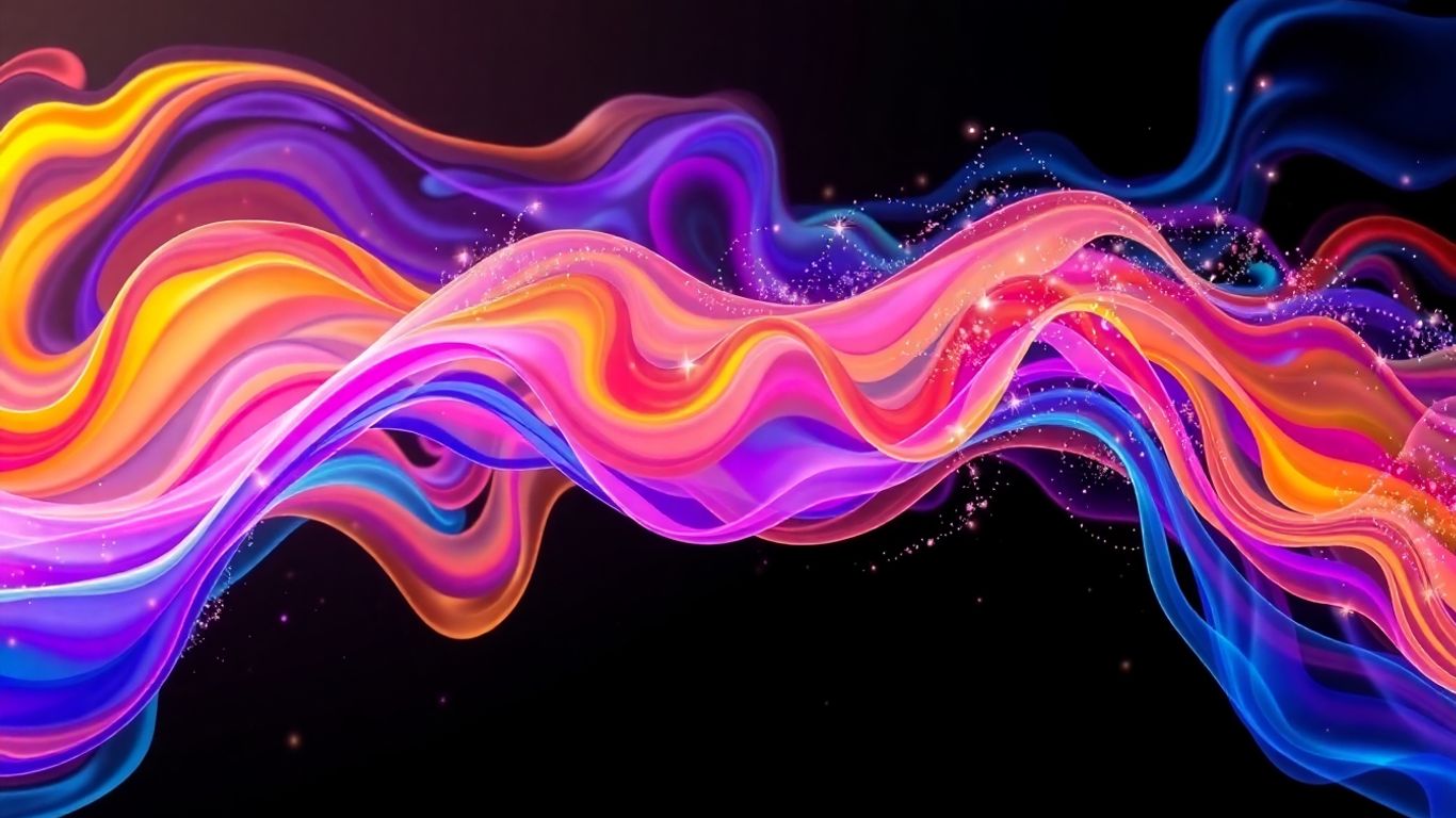 Abstract colorful swirls transforming into video.
