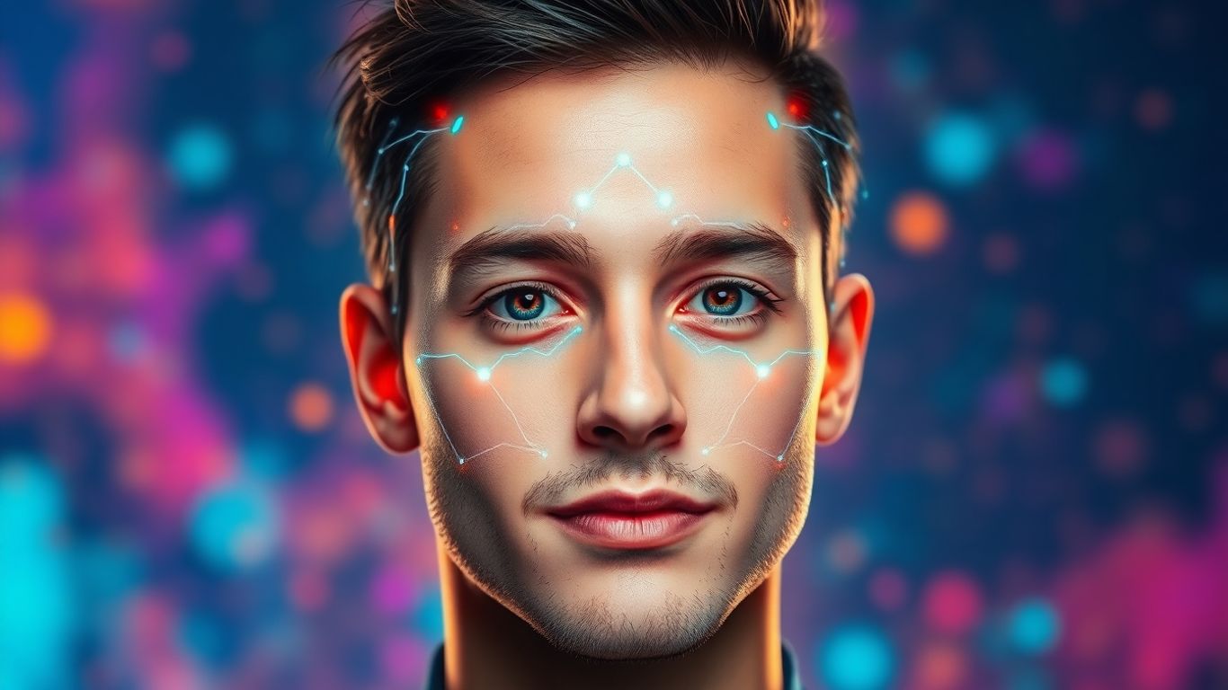 Person's face becoming a unique AI avatar.