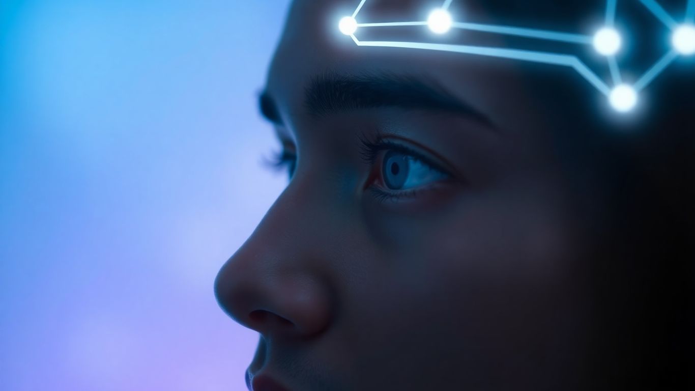 AI avatar being created around a person's head.