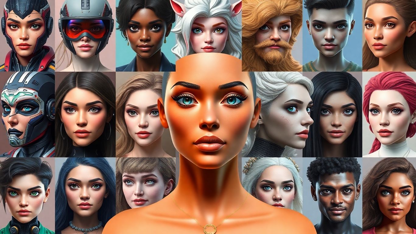 Diverse AI generated avatars in various styles.