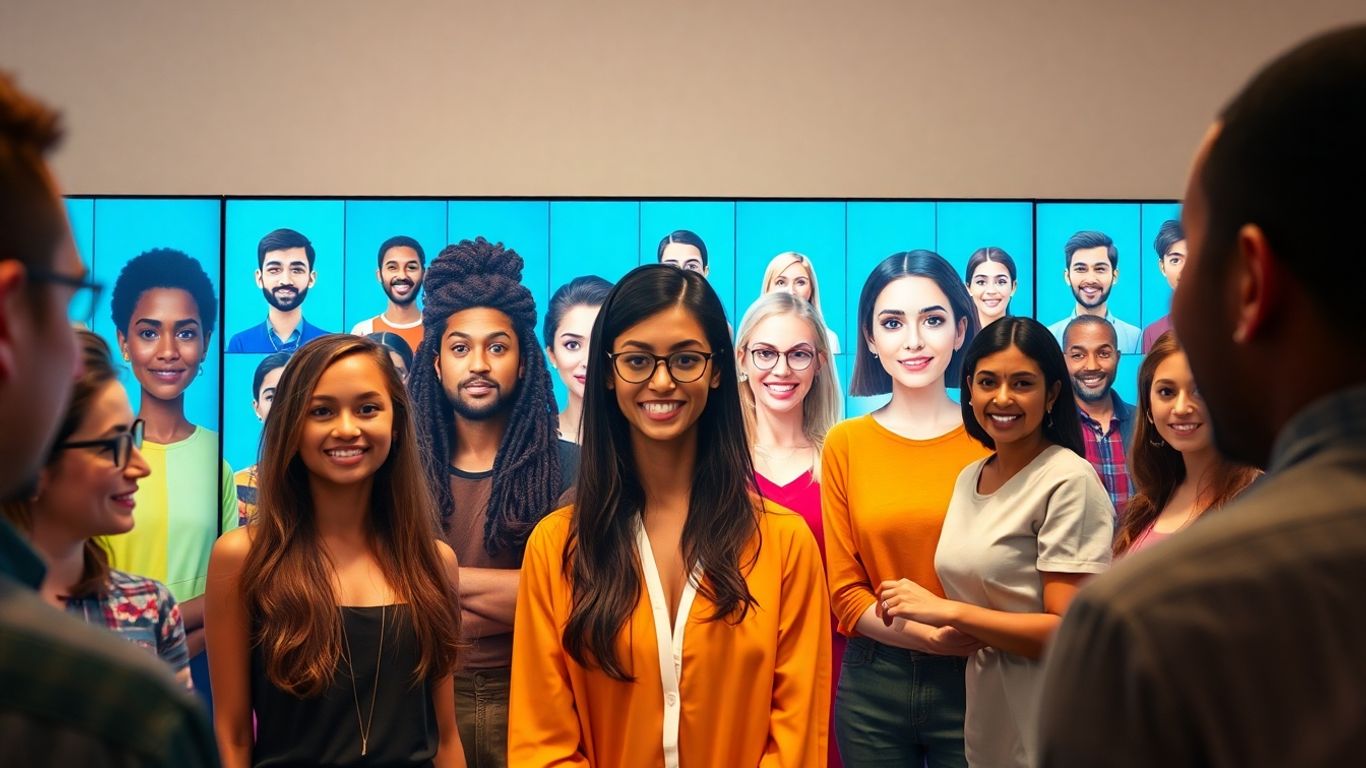 AI avatars on digital screens