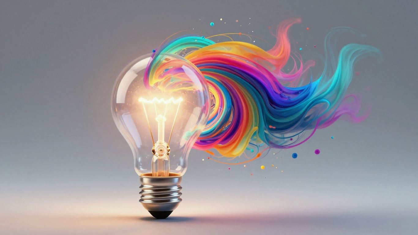 AI creativity lightbulb graphic