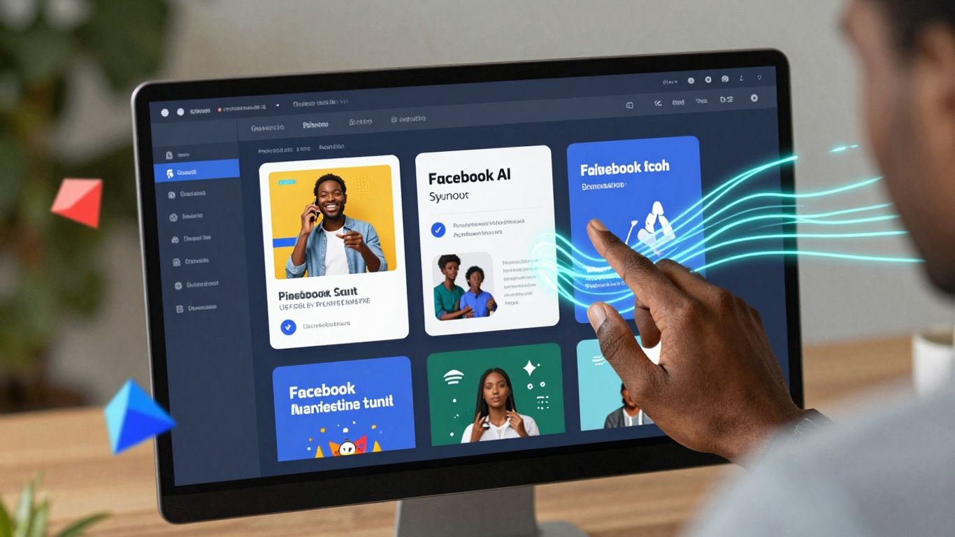 AI enhancing Facebook ad creative visuals.