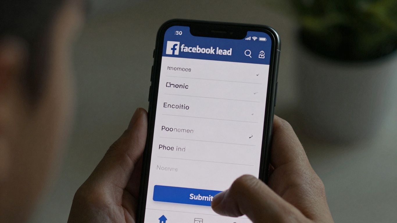 Facebook lead ad form on a smartphone screen.