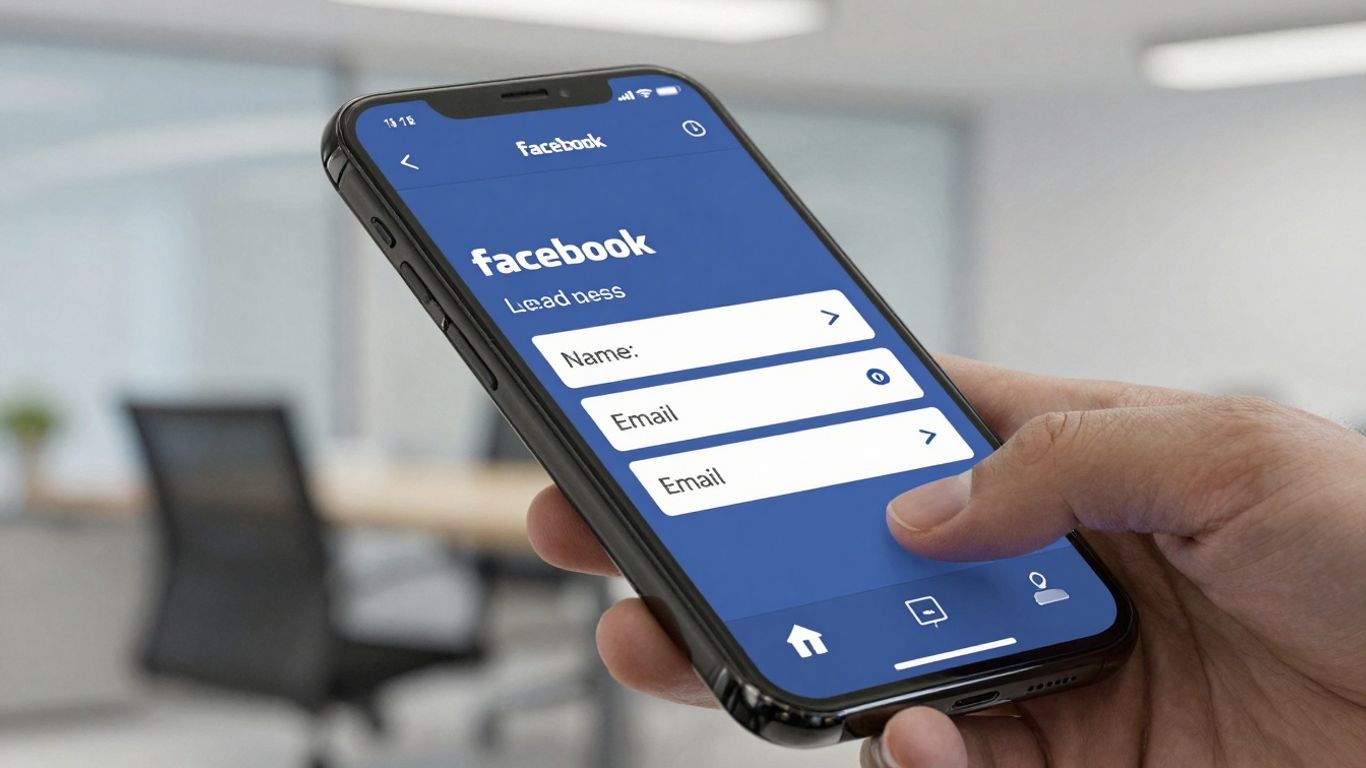 Facebook lead ad on a smartphone screen.