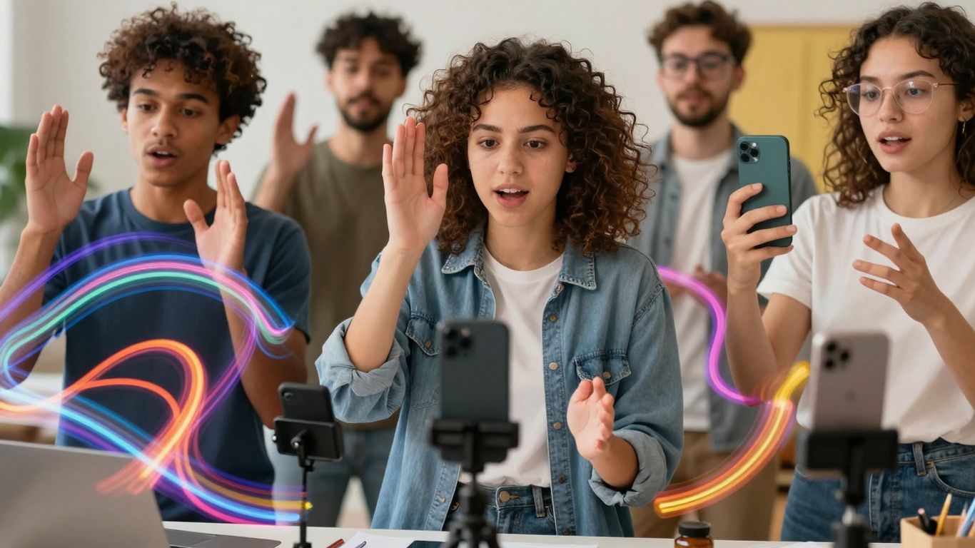 Person editing a social media video on a phone.