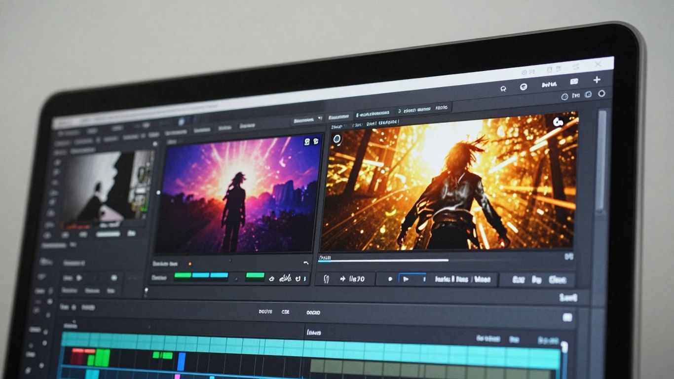 Promeo app interface with video clips and editing tools.