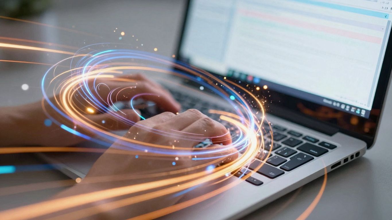 AI reel maker interface with creative digital elements.