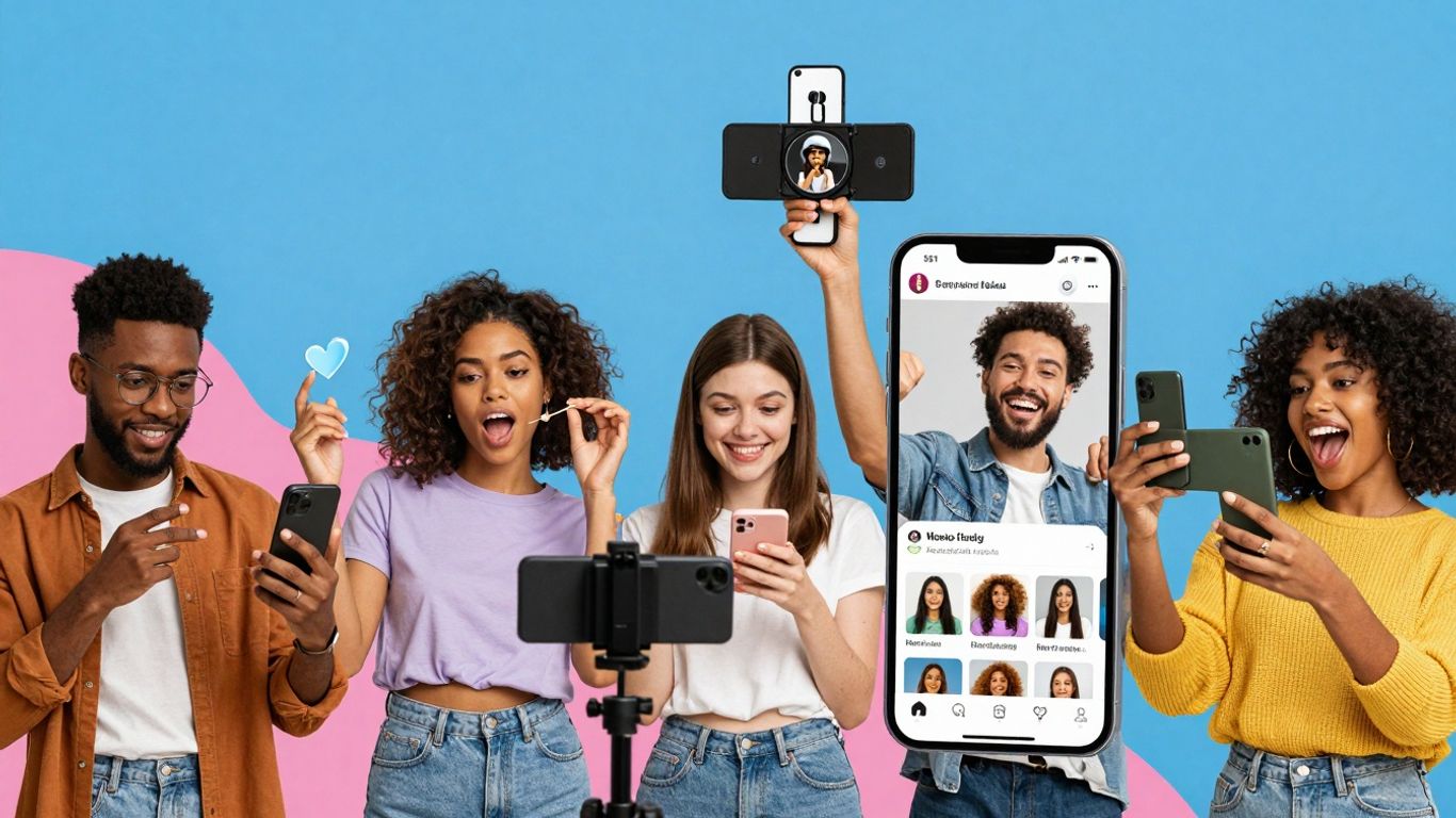 AI reel maker interface with creative video elements.