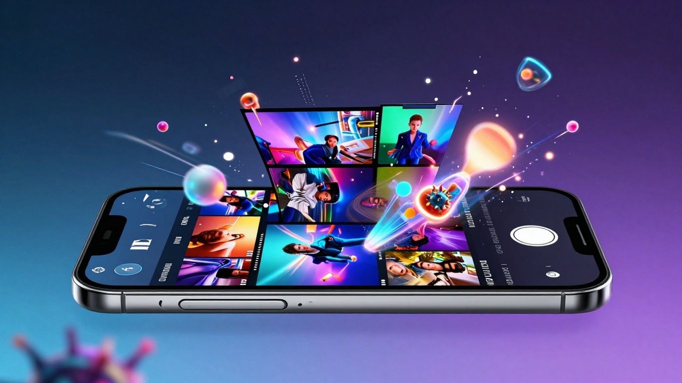 Smartphone displaying a viral video reel.