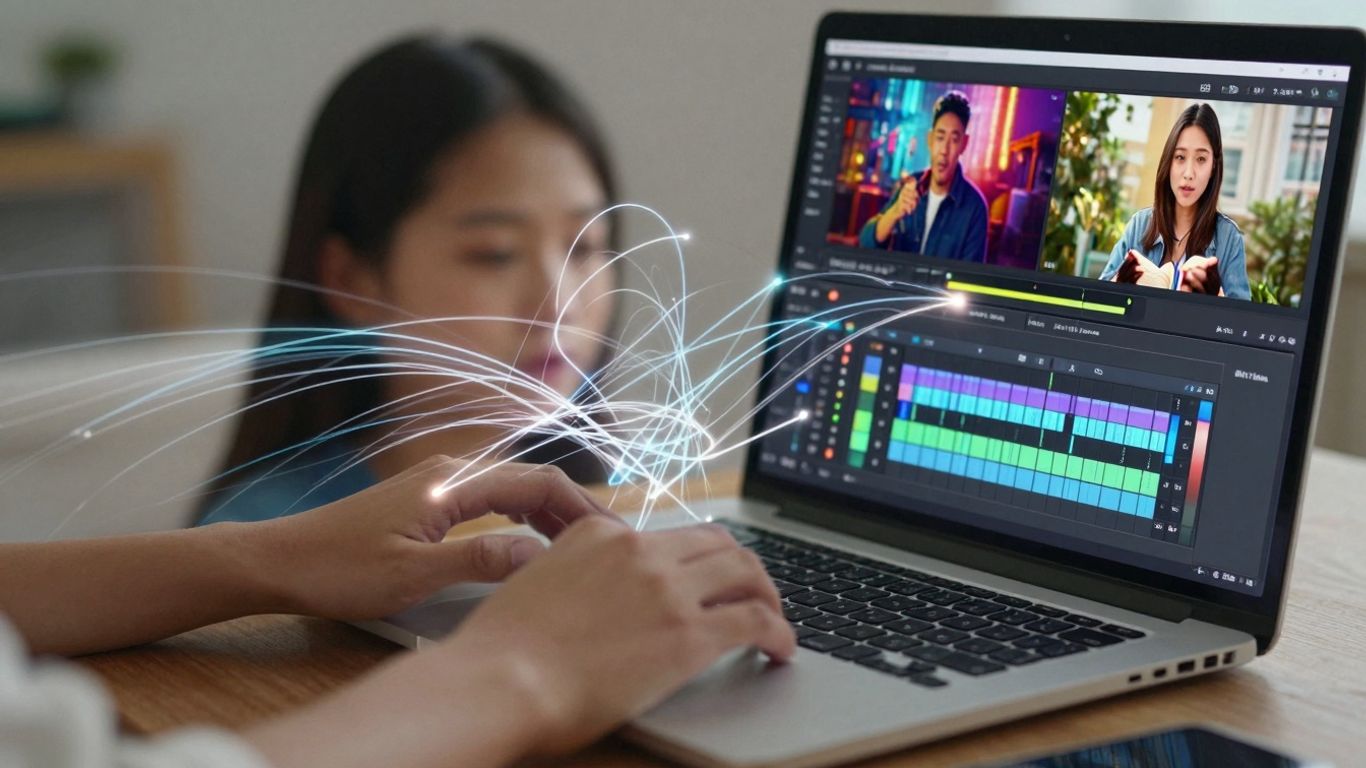 AI transforming script into video visuals.