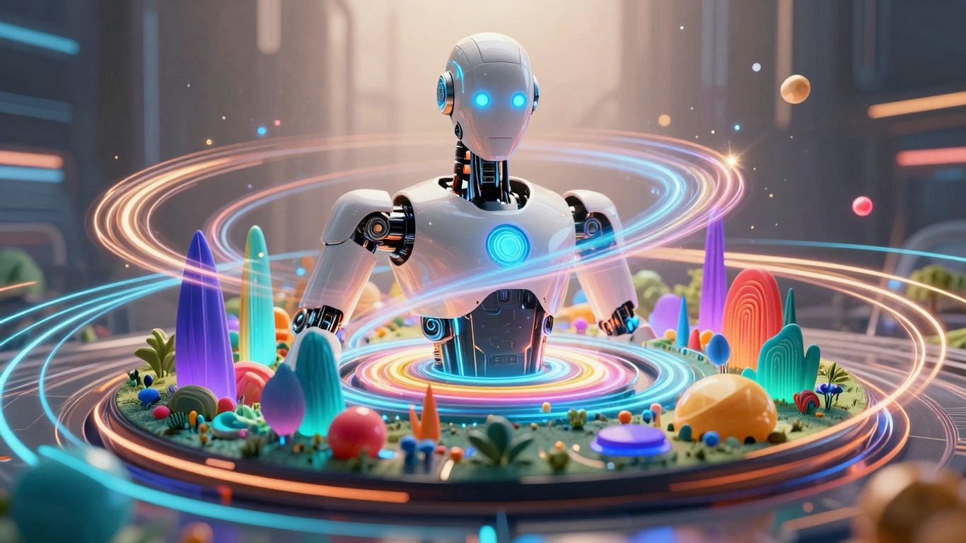 Robot creating digital content