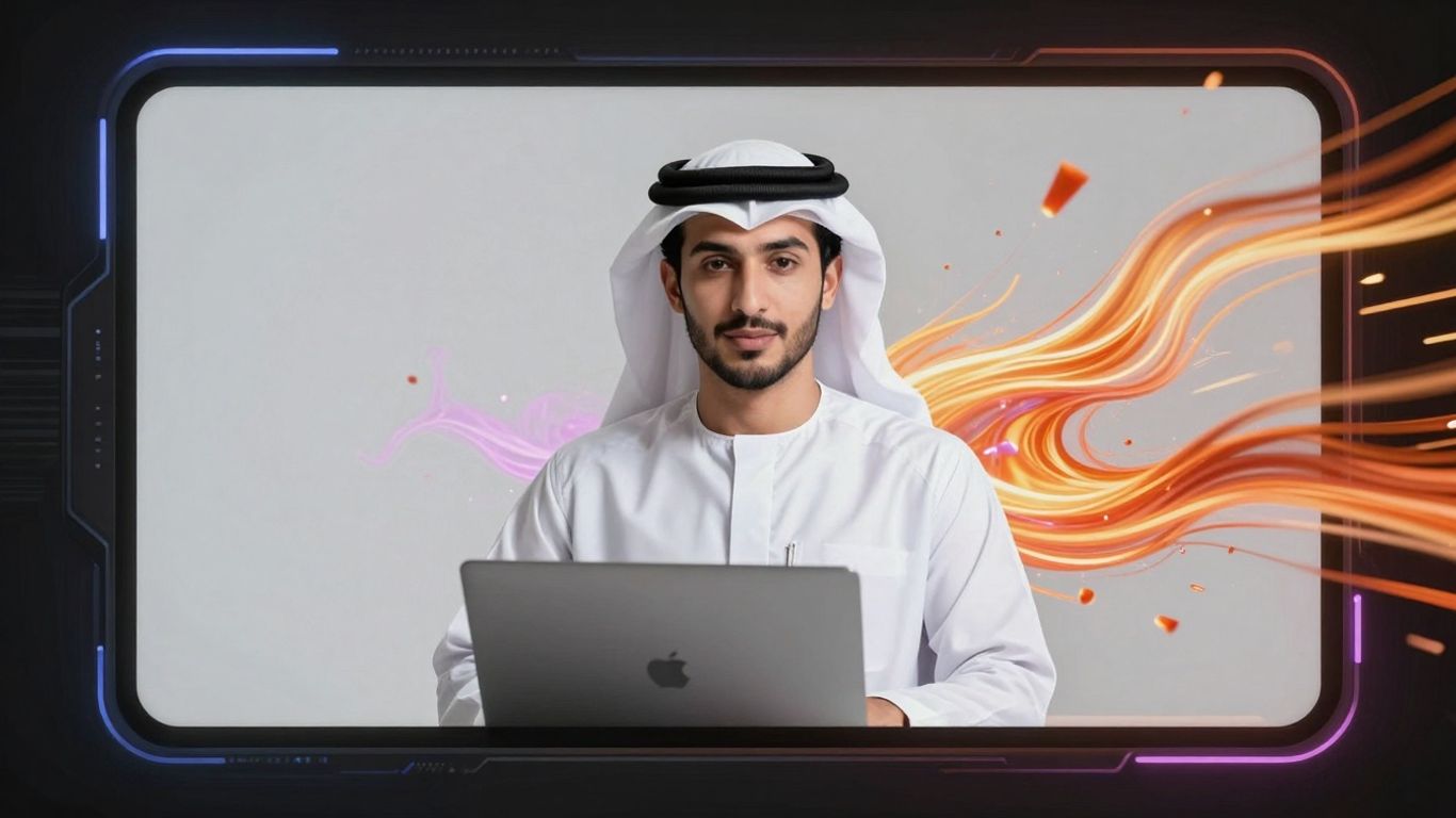 AI video creation, futuristic interface, digital energy flow