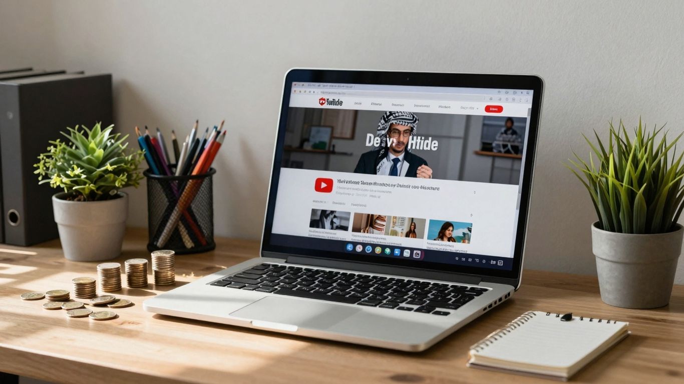 Faceless YouTube channel growth and passive income concept.