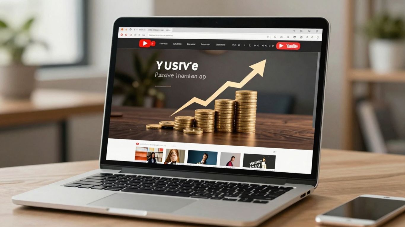 Faceless YouTube channel growth and passive income concept.