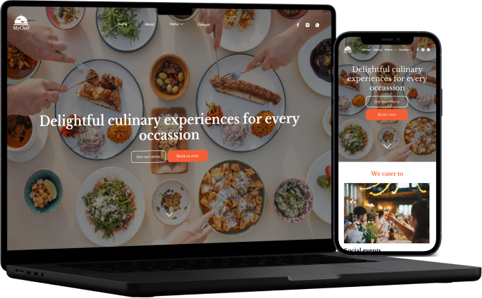 A laptop and mobile mockup of MyChef website