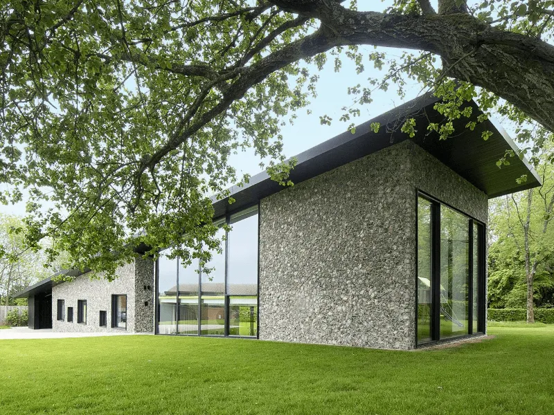 GRANTS CASE New Build with Large Sloping Windows