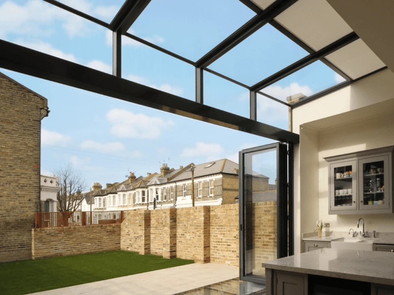 GRANTS CASE Concealed Roof Blinds in London Kitchen Extension
