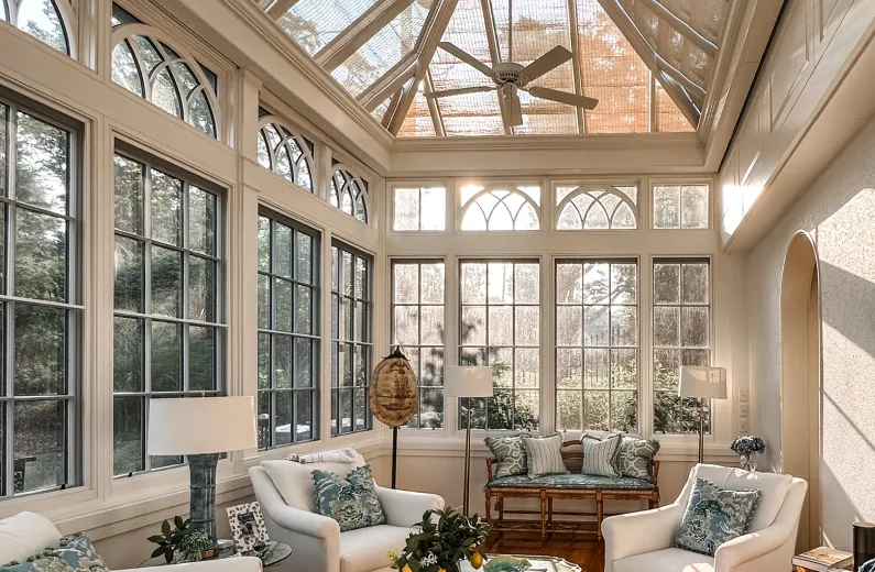 Tanglewood conservatory structure before pinoleum blinds by Grants Blinds