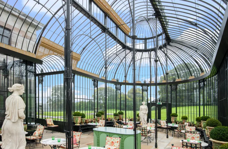 Ballyfin garden room skylight windows before custom blinds by Grants Blinds