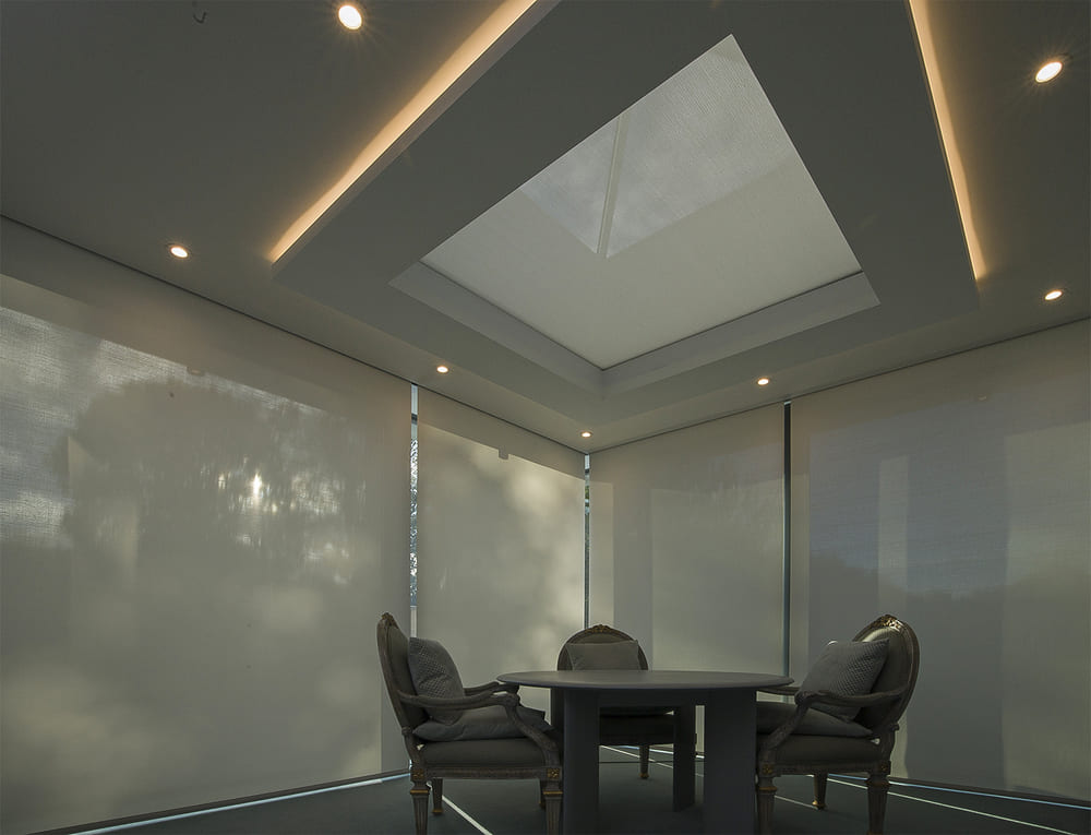 Modern interior with custom window treatments installed by Grants Blinds