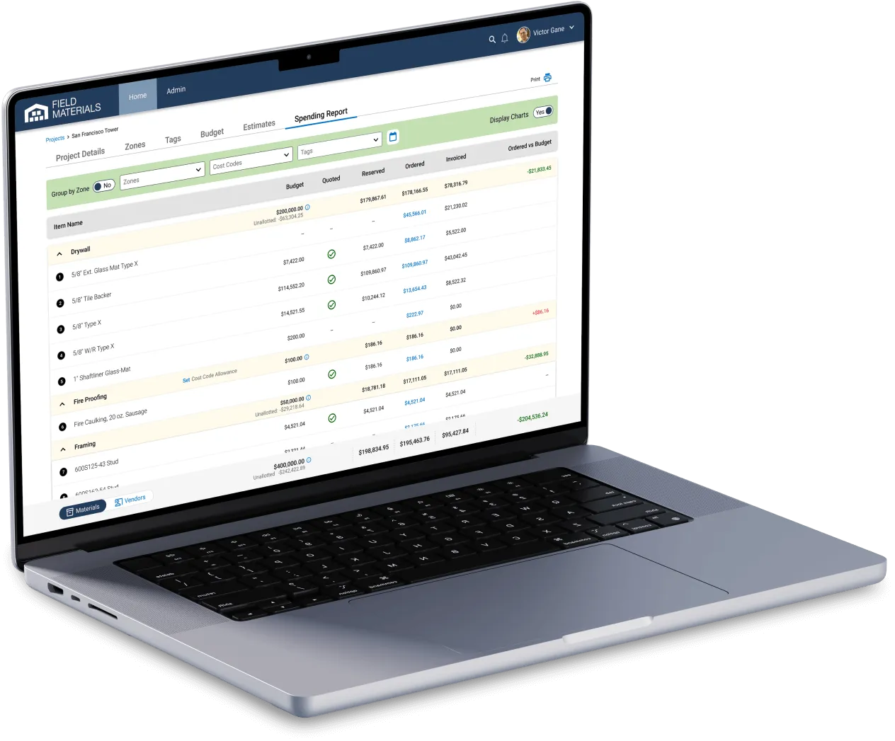 Field Materials desktop app makes it easy to request quotes, verify invoices, and track material costs against budgets..