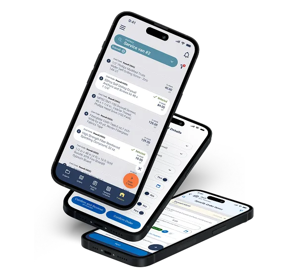 Field staff uses Field Materials mobile app to check and request inventory from the warehouse.