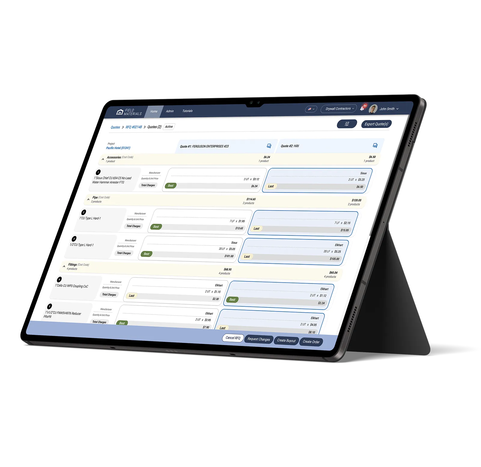 Field Materials: Quote analysis experience