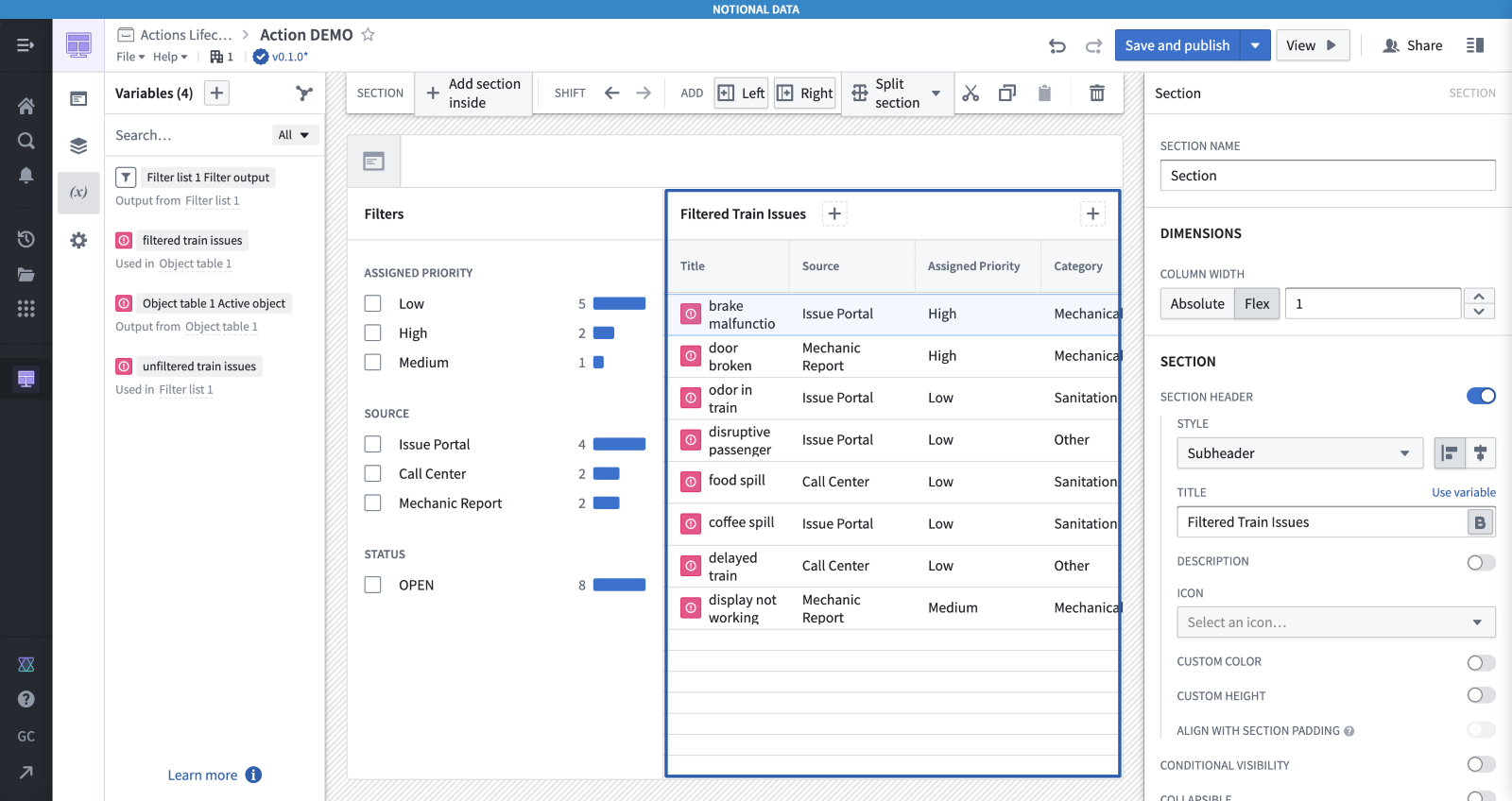 Adding an Action to a Workshop application