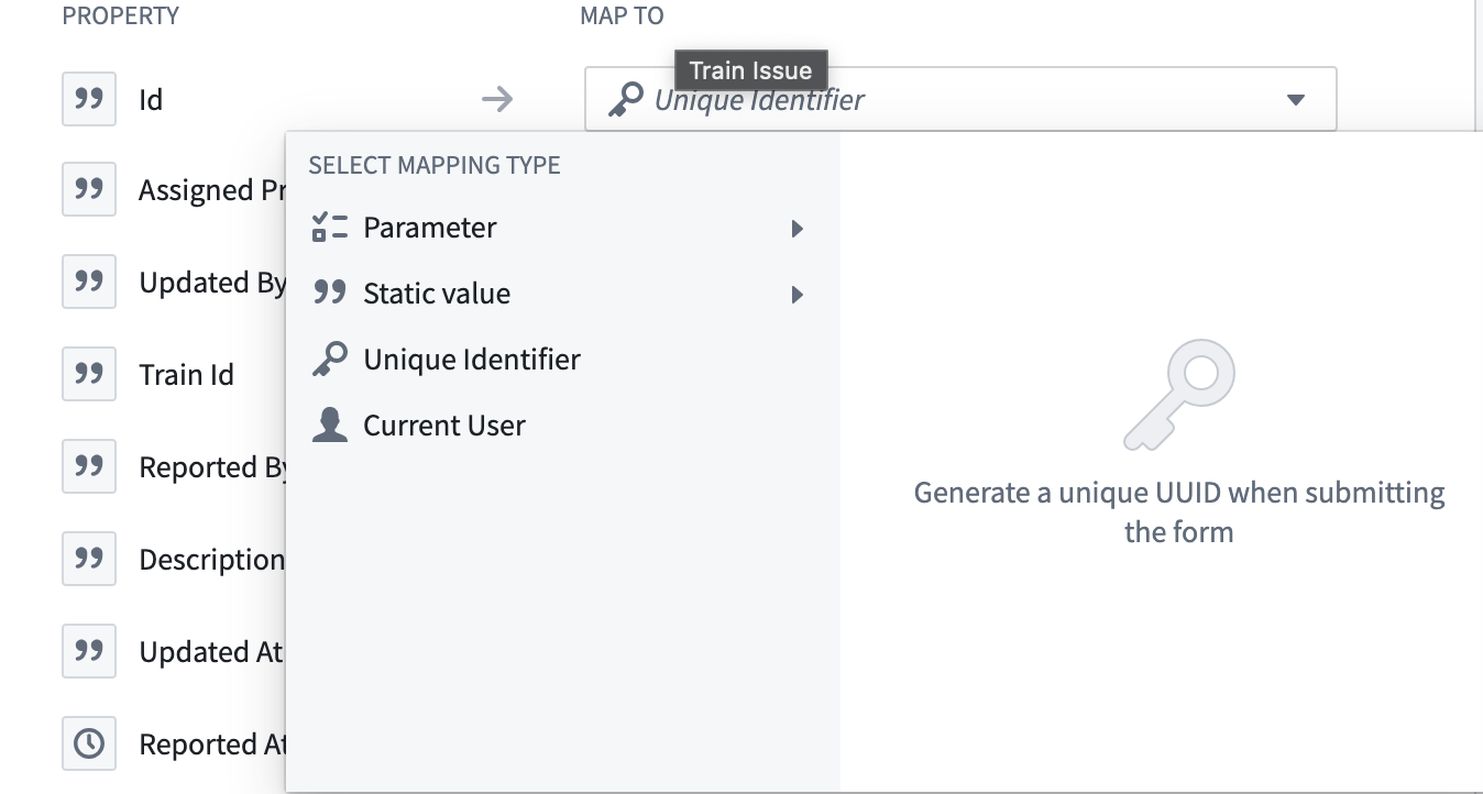 Configuring the Action form to generate a primary key for new object instances