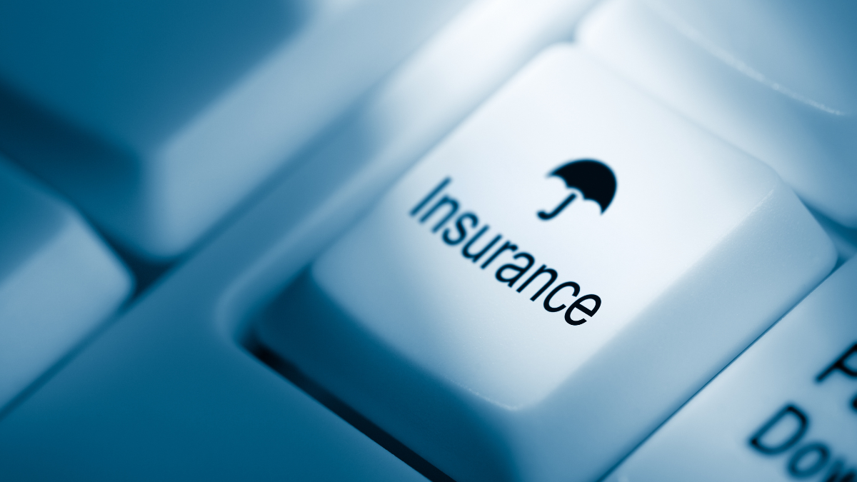 A picture showing the word "insurance" as a keyboard button.