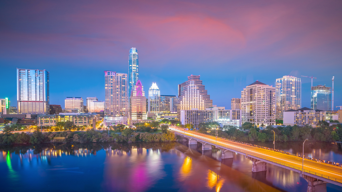 An image of the Austin, TX skyline.