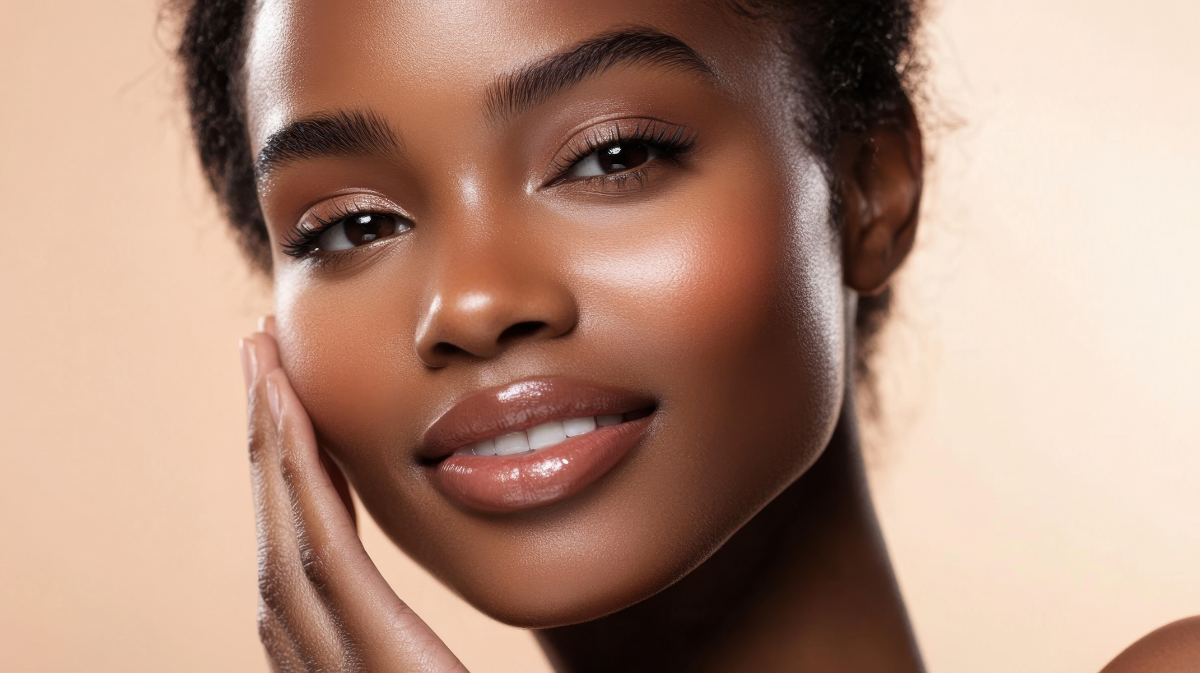 A beautiful woman with flawless skin.