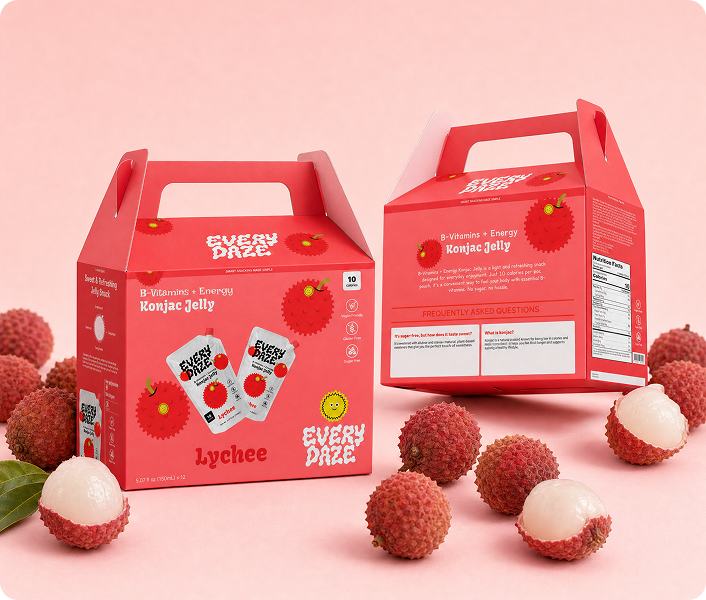 Lychee caddy packaging