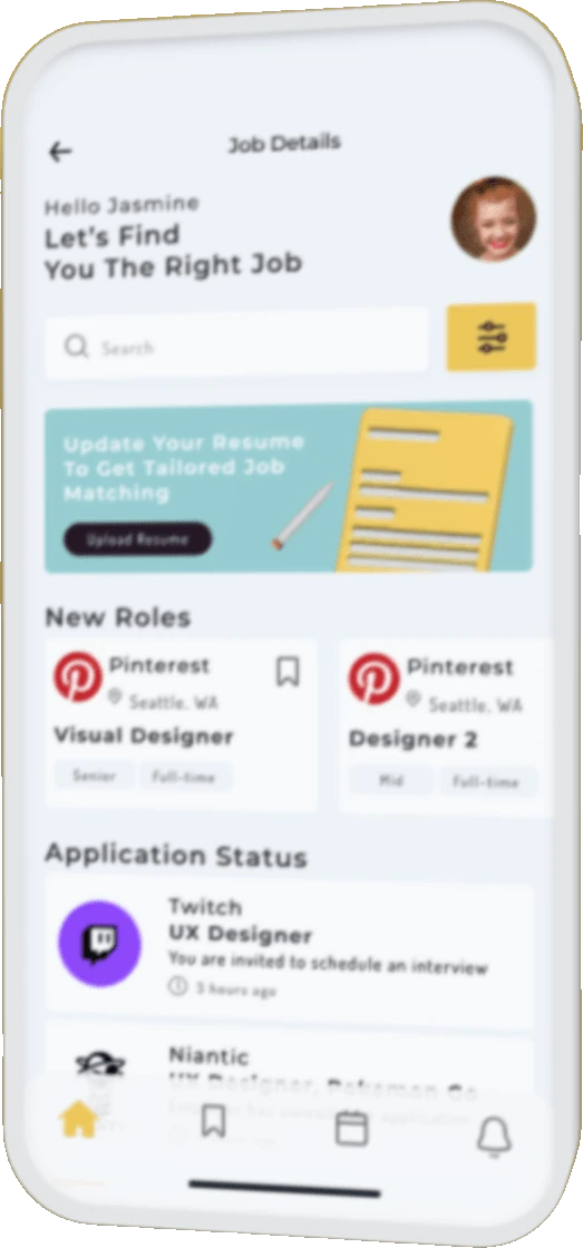 Job board app on a phone