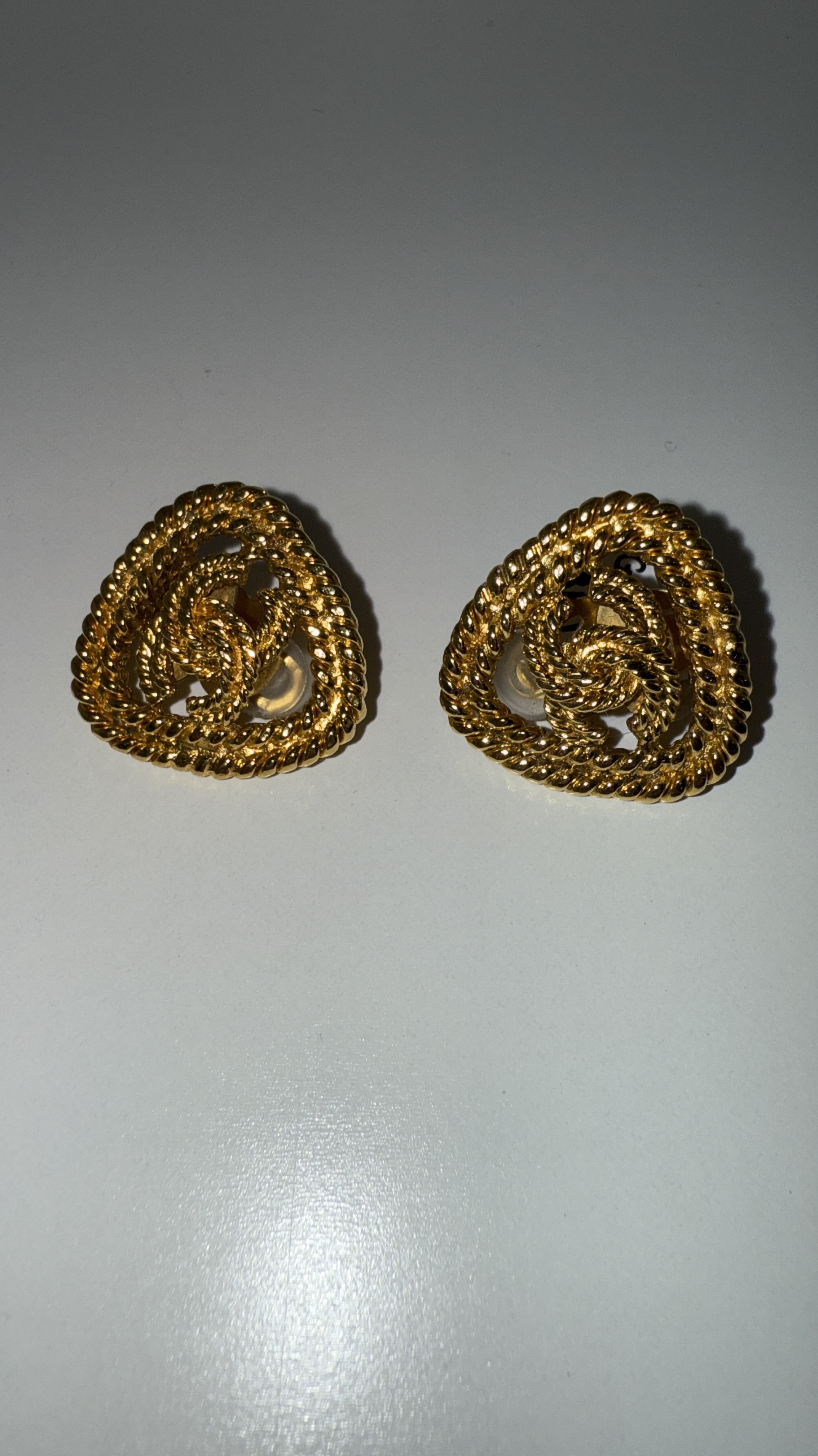 Chanel CC Clip On Earrings Gold Plated