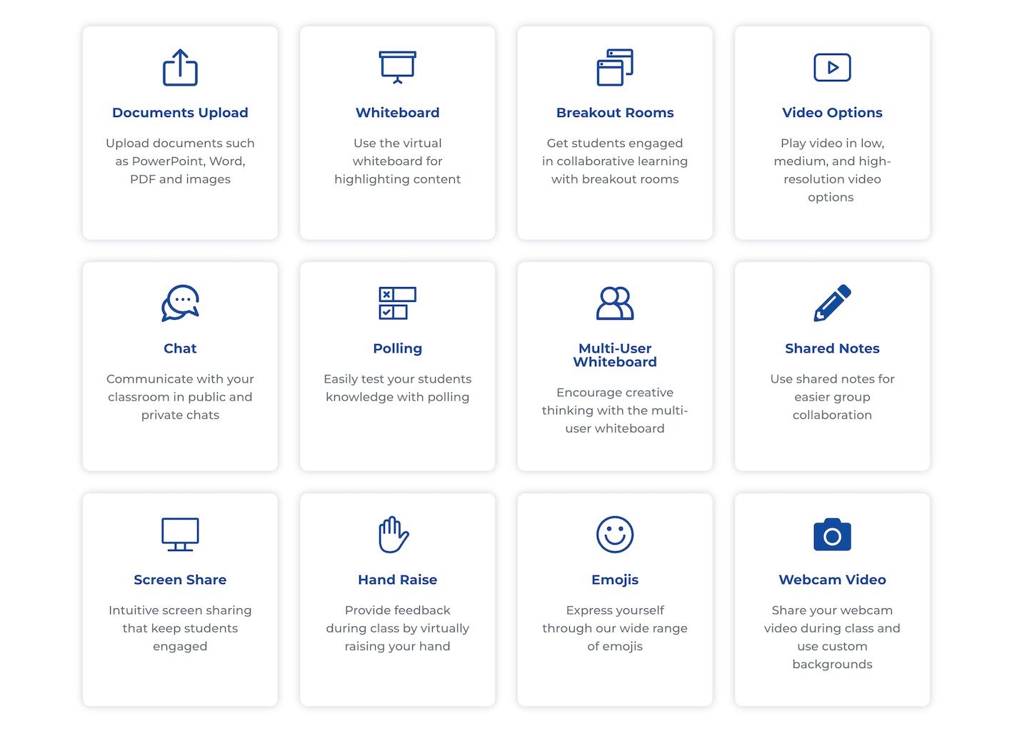 An overview of BigBlueButton's features.