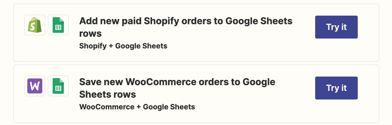Further examples how to automate e commerce with Zapier.