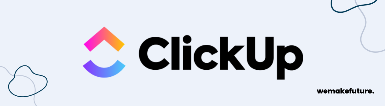 A header with the logo of ClickUp.