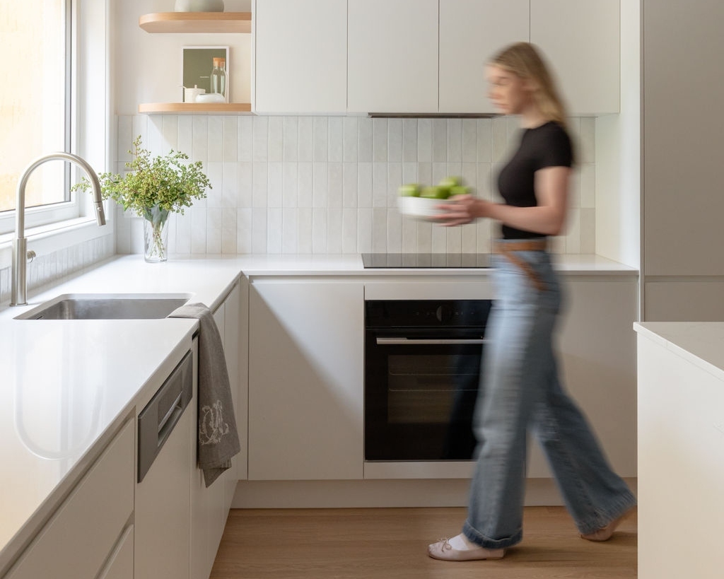 Modern kitchen with grey cabinetry
