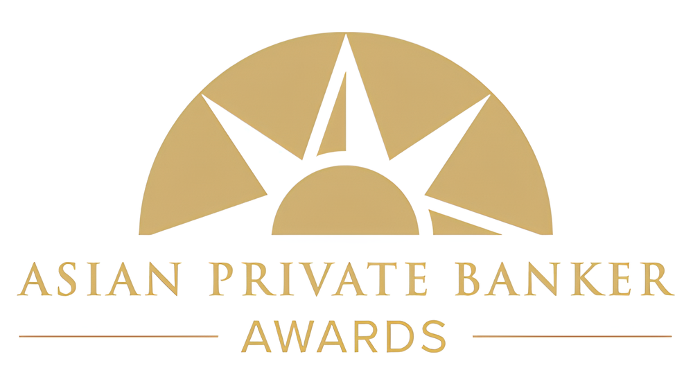 Logo of Asian Private Banker Awards featuring a stylized golden sun with rays above the text.