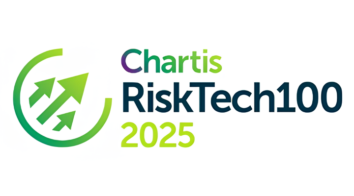 Chartis RiskTech100 2025 logo with green arrows inside a partial circular border on the left and text on the right.