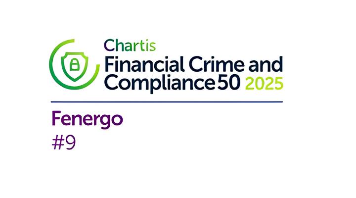 Chartis Financial Crime and Compliance 50 2025 logo with Fenergo ranked number 9.