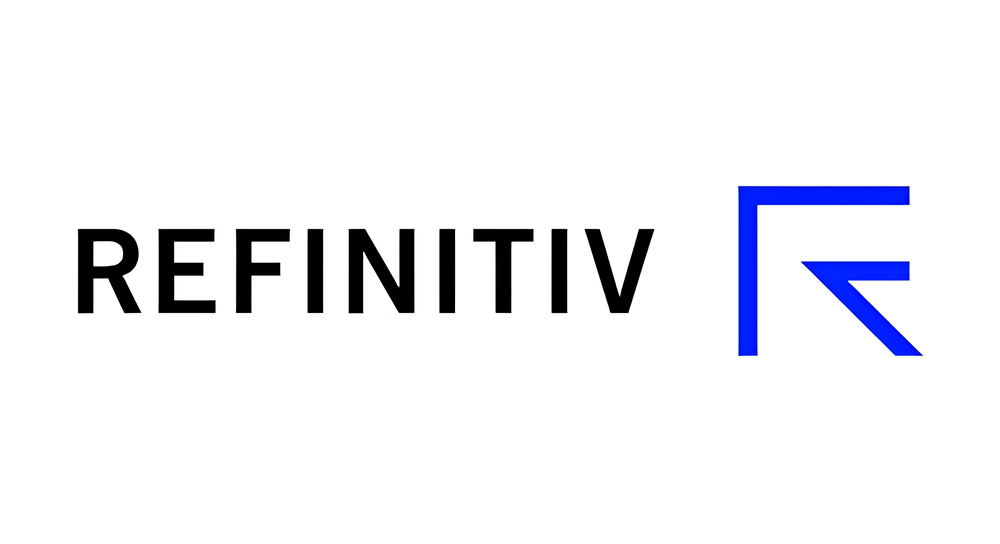 Refinitiv company logo with the word 'REFINITIV' in black capital letters and a blue stylized 'R' symbol on the right.