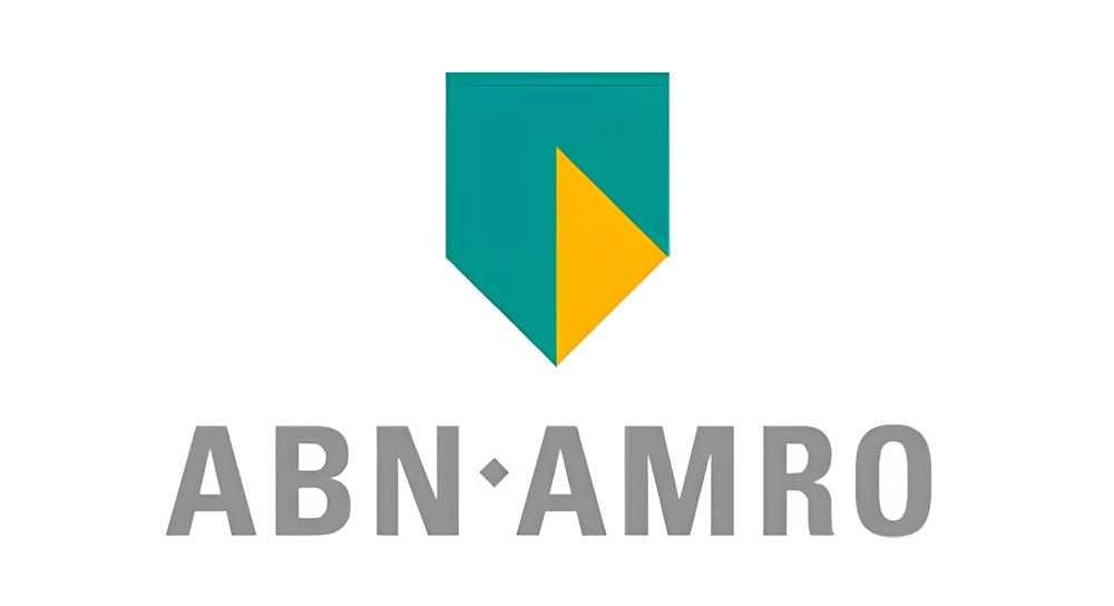 ABN AMRO logo with a geometric shield shape above the company name in gray text.