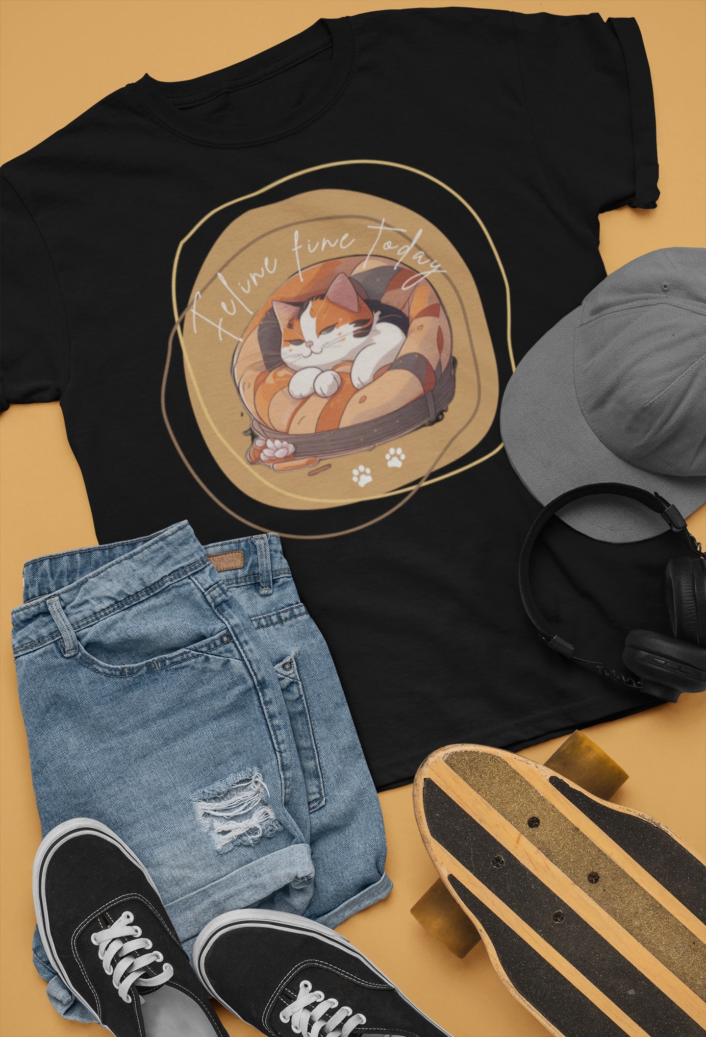 Home page cover image gallery showcasing cat t-shirts